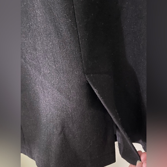 Vintage Men’s BC Ethic black sailor double button pea coat  jacket L wool - Picture 6 of 9